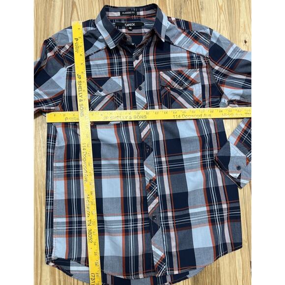 Carbon Mens Shirt Button Down Long Sleeve Plaid Classic Fit Size Medium - Picture 7 of 7